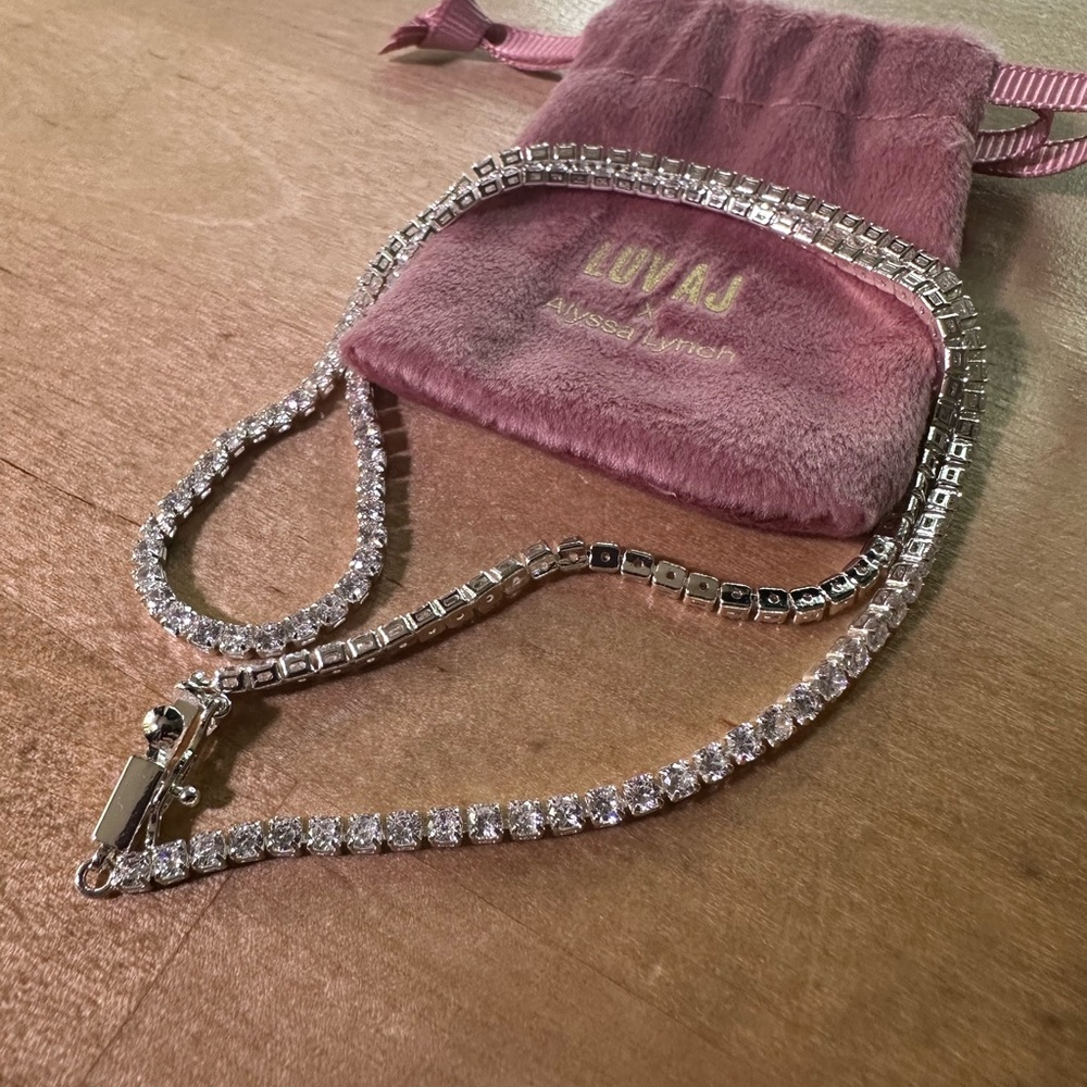 Luv Aj - THE PRONG-SET TENNIS NECKLACE- SILVER - Picture 6 of 6